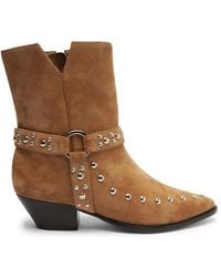 SCHUTZ SHOES - Rhiannon 50Mm Suede Studded Ankle Boots - Lyst