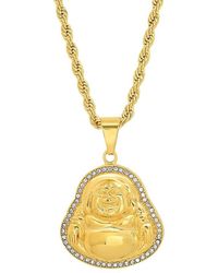Anthony Jacobs - 18k Goldplated Stainless Steel & Simulated Diamond Buddha Pendant Necklace - Lyst