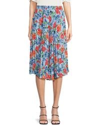 Tahari - Floral Pleated Midi Skirt - Lyst