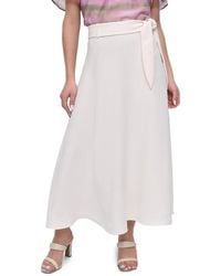 DKNY - Belted A-Line Midi-Skirt - Lyst