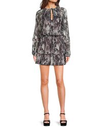 Ramy Brook - Twilight Aaliyah Metallic Print Tiered Minidress - Lyst