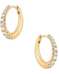 Luv Aj - 14k Goldplated Brass & Glass Crystal Huggie Hoop Earrings - Lyst