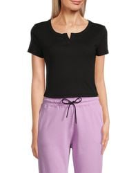 DKNY - Split Neck Top - Lyst