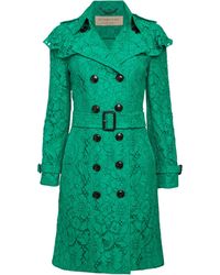 Burberry Stanhill Lace Trench Coat - Green