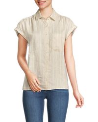 Saks Fifth Avenue - 100% Linen Cap Sleeve Shirt - Lyst