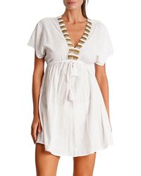 La Moda Clothing - Tasseled Cover-Up Babydoll Dress - Lyst
