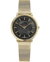 Versace - V-Circle Medusa Stainless Steel Analog Bracelet Watch - Lyst