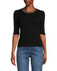 Nanette Lepore - Chain Ribbed Sweater - Lyst