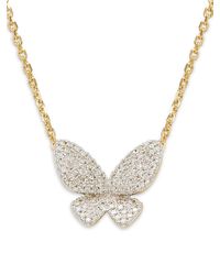 Effy ENY - 14k Yellow Goldplated Sterling Silver & 0.38 Tcw Diamond Butterfly Pendant Necklace/16" - Lyst