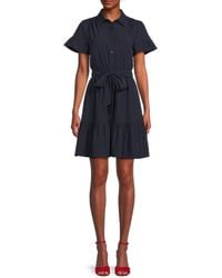 DKNY - Solid Belted Shirtdress - Lyst