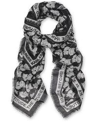 Karl Lagerfeld - Karl And Choupette Scarf With Eyelash Trim - Lyst