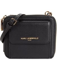 Karl Lagerfeld - Faux Leather Zip Around Wallet - Lyst