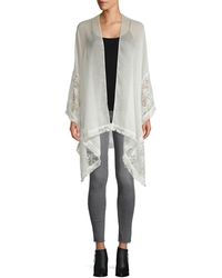 Ava & Aiden Embroidered Lace Wrap - White