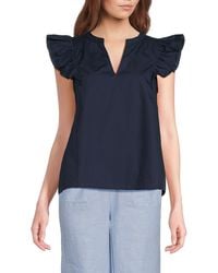 Joe's Jeans - V-Neck Flutter Sleeve Top - Lyst
