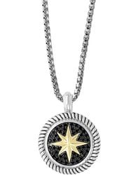 Effy - Sterling Silver & Black Sapphire Star Medallion Pendant Necklace - Lyst