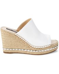 karl lagerfeld paris carin leather espadrille wedge sandals