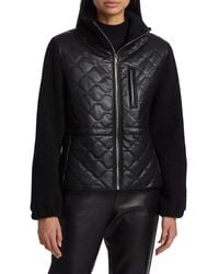 Lamarque - Lanie Mixed Media Quilted Jacket - Lyst