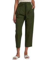 Co. Pleated Cropped Trousers - Green