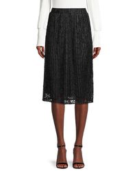 Wdny Lace Pleated Skirt - Black