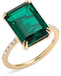 Effy - 14k Yellow Gold, Lab Grown Emerald & Lab Grown Diamond Ring - Lyst
