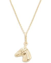 Saks Fifth Avenue - 14k Yellow Gold Horse Pendant Chain Necklace - Lyst