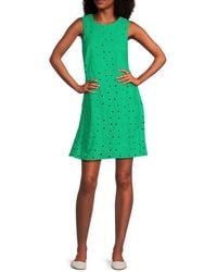 Tommy Hilfiger - Sleeveless Meadow Eyelet Cotton Shift Dress - Lyst