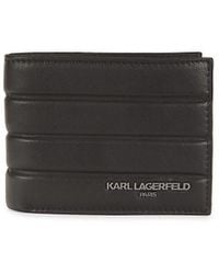 Karl Lagerfeld - Logo Leather Bifold Wallet - Lyst