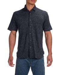 Garnet - Short Sleeve Palm Tree Knit Button Down Shirt - Lyst
