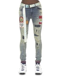Cult Of Individuality - Punk Patchwork Super Skinny Jeans - Lyst
