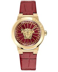 Versace - Medusa Infinite 38mm Stainless Steel & Leather Strap - Lyst