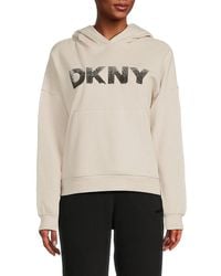 DKNY - Drop Shoulder Logo Hoodie - Lyst