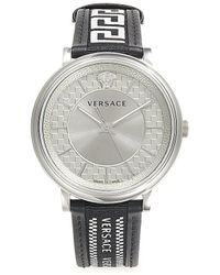 Versace - 42mm Stainless Steel & Leather-strap Watch - Lyst