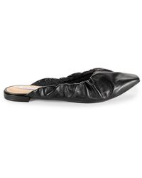 Saks Fifth Avenue - Gore Square Toe Leather Flat Pumps - Lyst