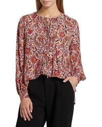 Kobi Halperin - Roxanne Paisley Round-Neck Blouse - Lyst