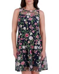 Kensie - Floral Embroidered A-Line Minidress - Lyst