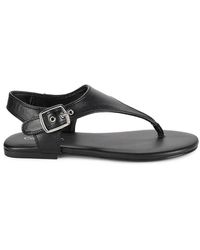 Calvin Klein - Moraca Buckle T Strap Flat Sandals - Lyst