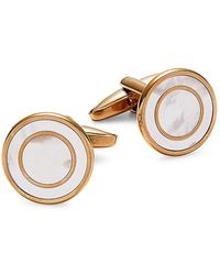 Esquire - Goldtone & Mother Of Pearl Cufflinks - Lyst