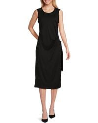 Calvin Klein - Waist Tie Midi Dress - Lyst