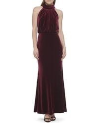 Eliza J - Mock Turtleneck Velvet Blouson Gown - Lyst