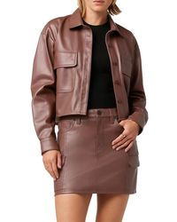 Hudson Jeans - Boxy Faux Leather Shirt Jacket - Lyst