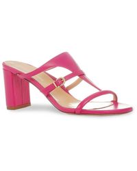 Marion Parke - Strappy Leather Block Heel Sandals - Lyst