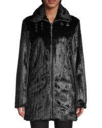 Karl Lagerfeld Faux Fur Coat - Black