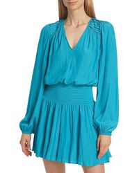 Ramy Brook - Jovie Elasticized Long-Sleeve Minidress - Lyst