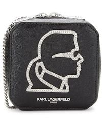 Karl Lagerfeld - Mini Ikons Metallic Leather Crossbody Bag - Lyst