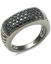 Effy - Sterling Silver & Black Sapphire Ring/size 10 - Lyst