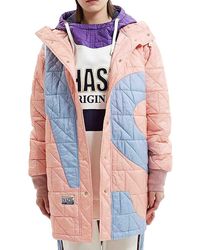 Alpha Style - Joy Quilted Puffer Hooded Longline Jacket - Lyst