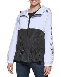 Karl Lagerfeld - Peplum Hooded Windbreaker - Lyst