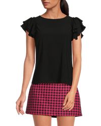 Philosophy By Republic - Ruffle Sleeve Crepe Top - Lyst