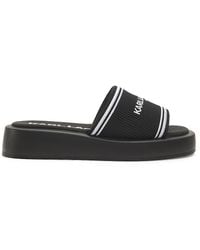 Karl Lagerfeld - Ohare 30Mm Logo Wedge Heel Sandals - Lyst