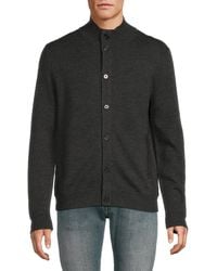 Bruno Magli - Mockneck Merino Wool Cardigan - Lyst